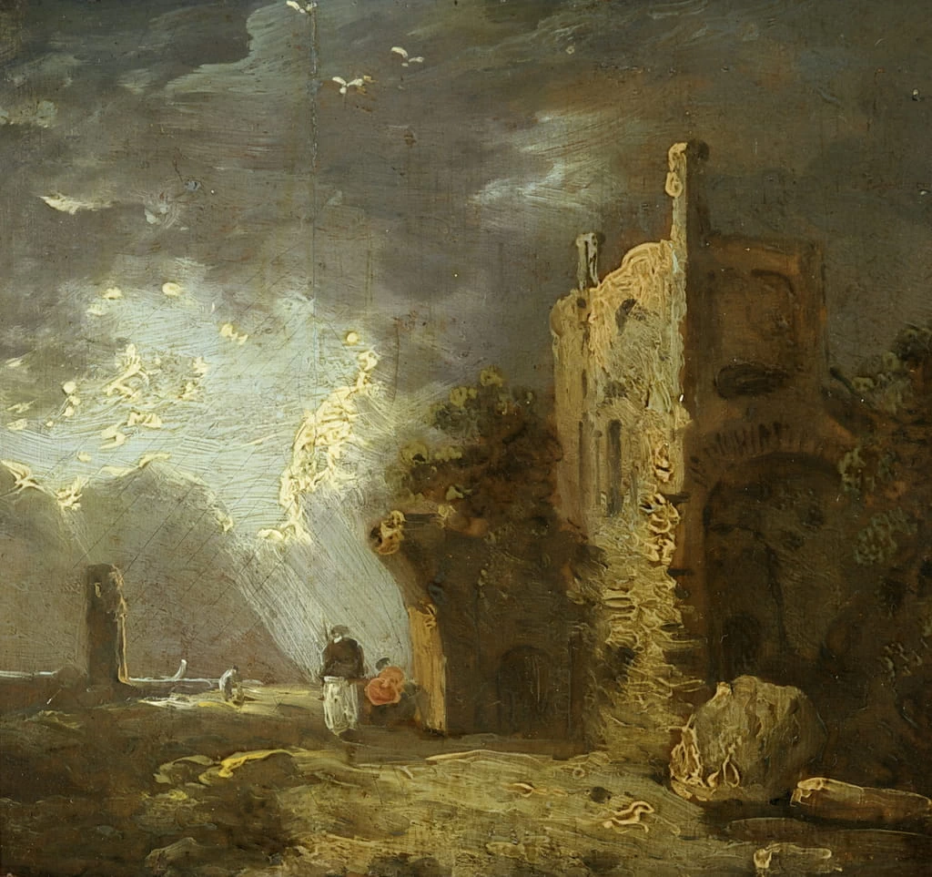 Torre in rovina con figure - Bristol Museum and Art Galler